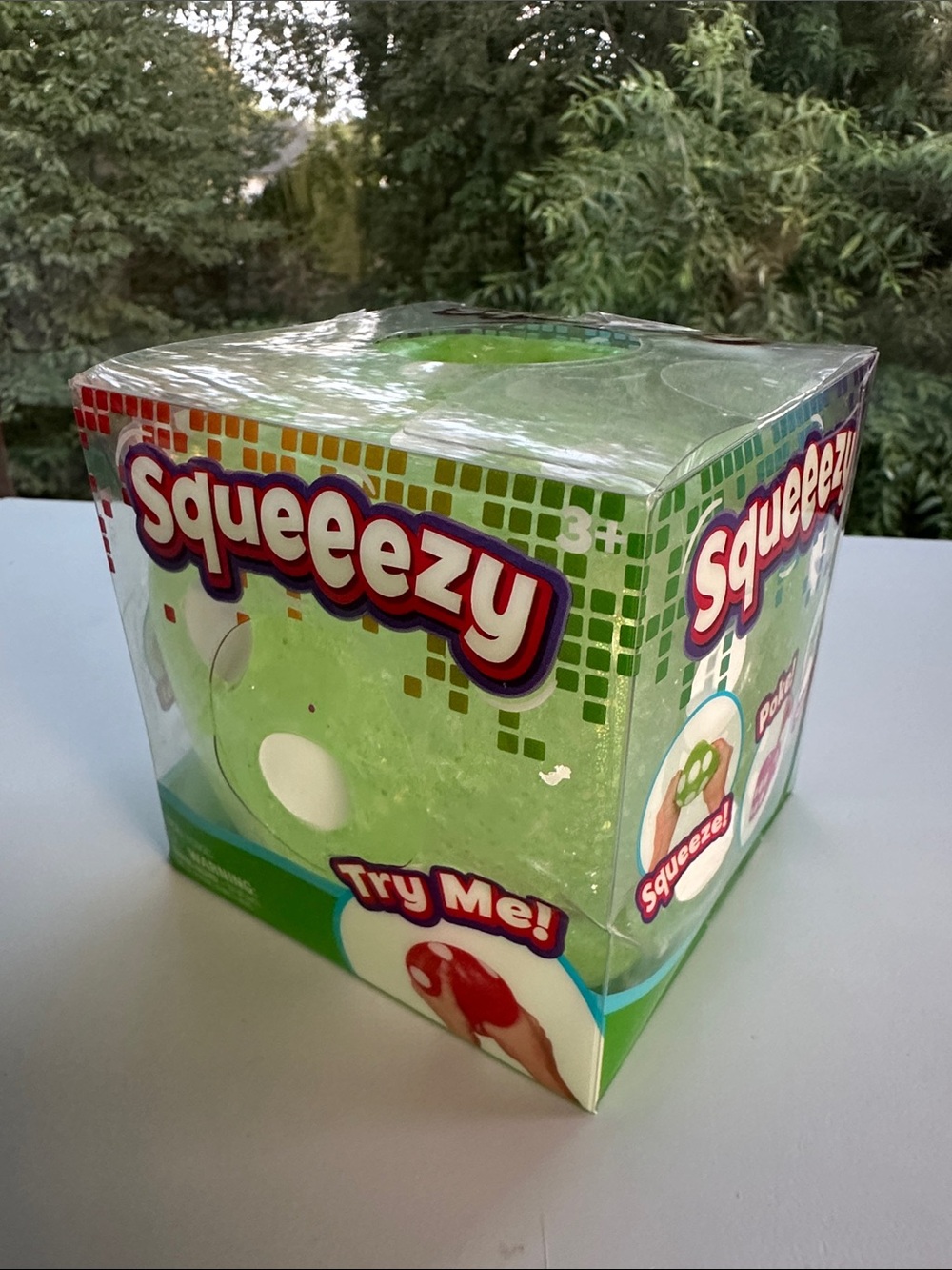 Squeeezy Green Glitter Dice Squishy Sensory Squeezy Stress Toy by Toymendous